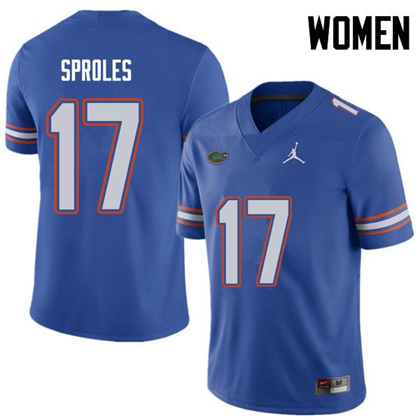 Jordan Brand Women #17 Nick Sproles Florida Gators College Football Jerseys Sale-Royal